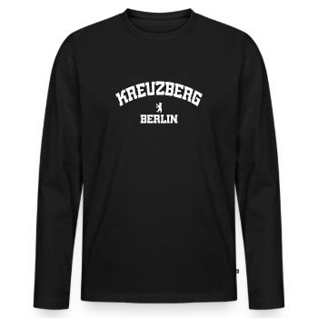 Kreuzberg - Berlin - Deutschland - Germany - Men's Premium Organic Long Sleeve Shirt - black - Front - Nico (187cm)
