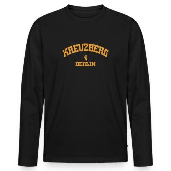 Kreuzberg - Berlin - Deutschland - Germany - Men's Premium Organic Long Sleeve Shirt - black - Front - Nico (187cm)