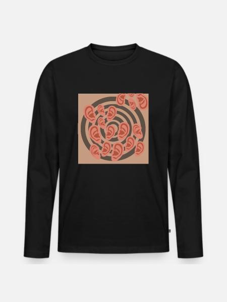 Ear vortex - Men's Premium Organic Long Sleeve Shirt - black