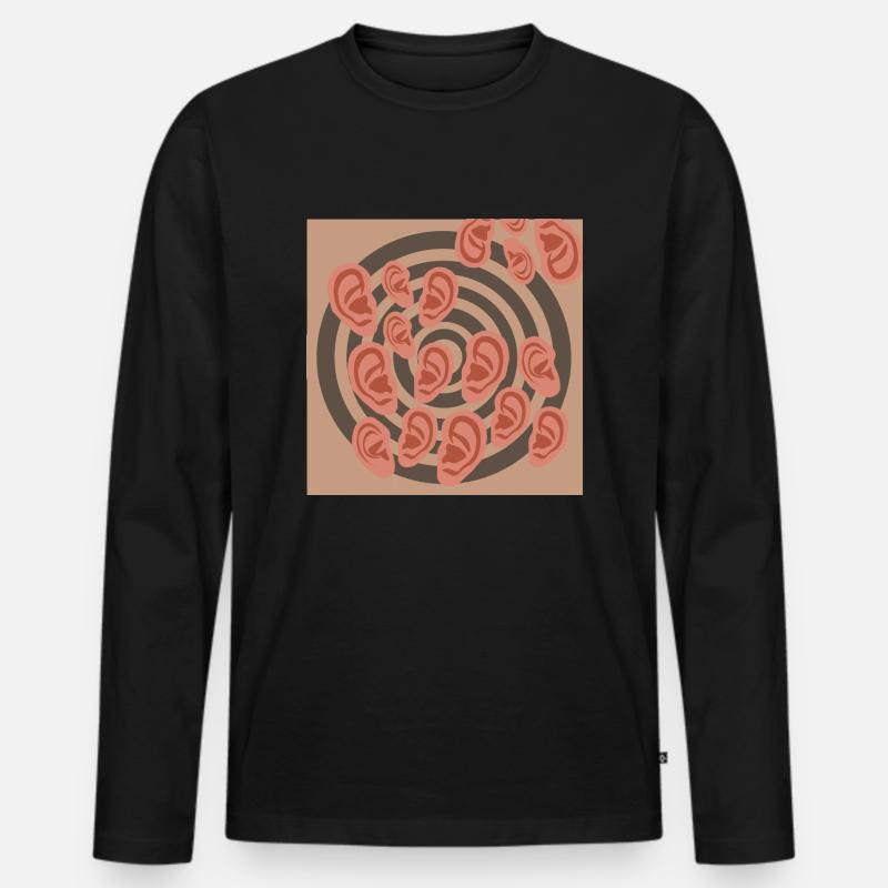 Ohrwirbel - Männer Premium Bio Langarmshirt - Schwarz