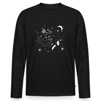 Galaxie-Geschenk - Männer Premium Bio Langarmshirt - Schwarz - Vorne - Nico (187cm)