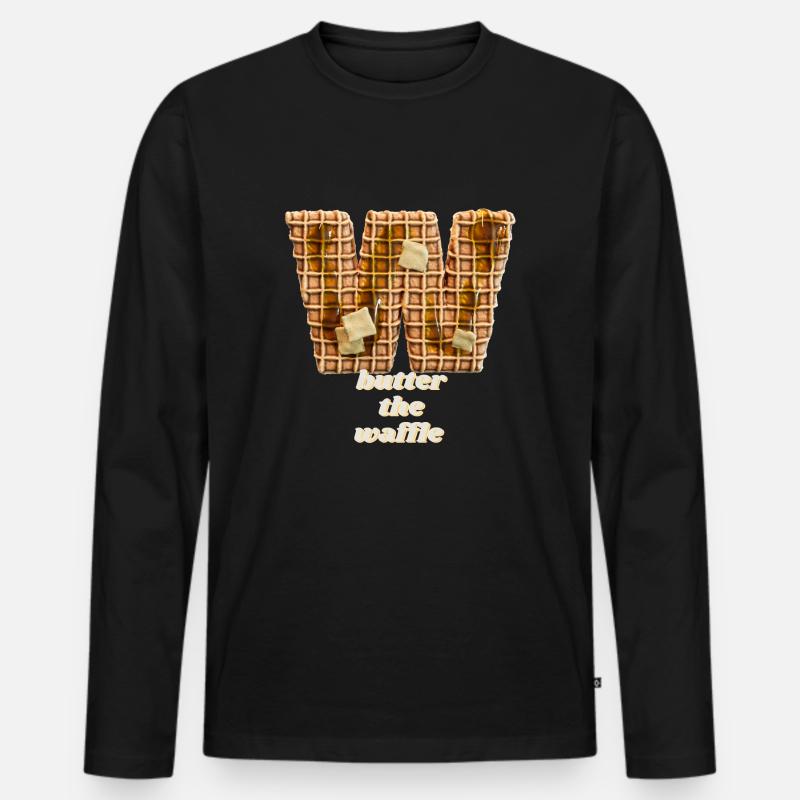 Waffel - Butter the waffle - Männer Premium Bio Langarmshirt - Schwarz