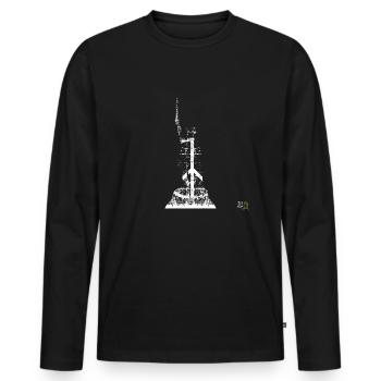 Monument Hermann : l’enfer de la paix - T-shirt manches longues Premium bio Homme - noir - Devant - Nico (187cm)