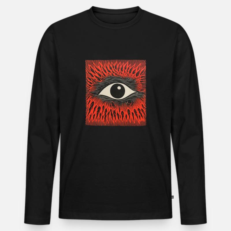 Risograph aus der Vogelperspektive - Männer Premium Bio Langarmshirt - Schwarz
