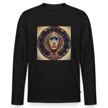 Univers - T-shirt manches longues Premium bio Homme - noir - Devant - Nico (187cm)