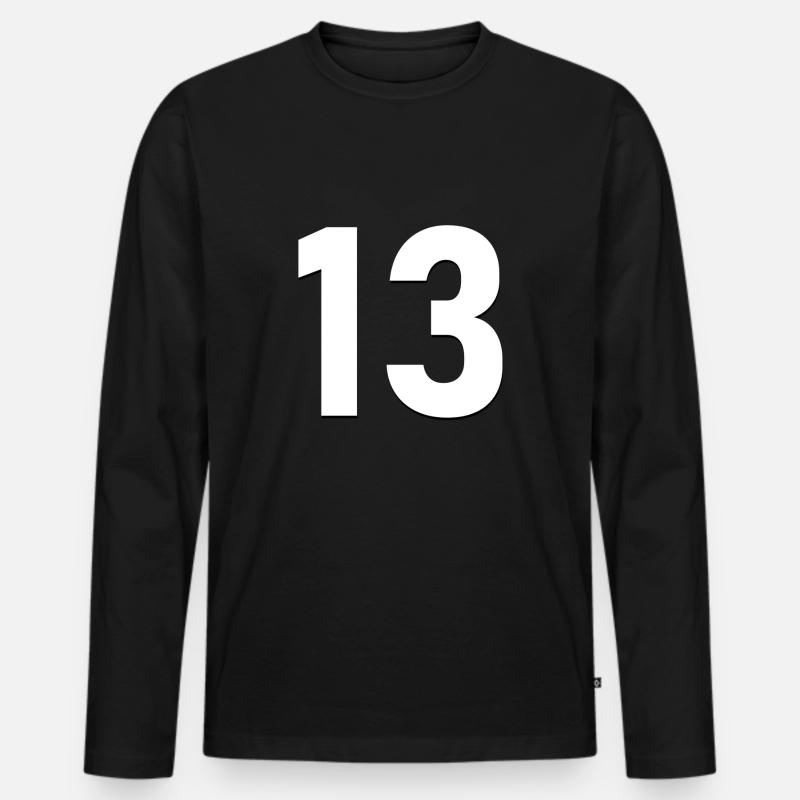 13 - Männer Premium Bio Langarmshirt - Schwarz