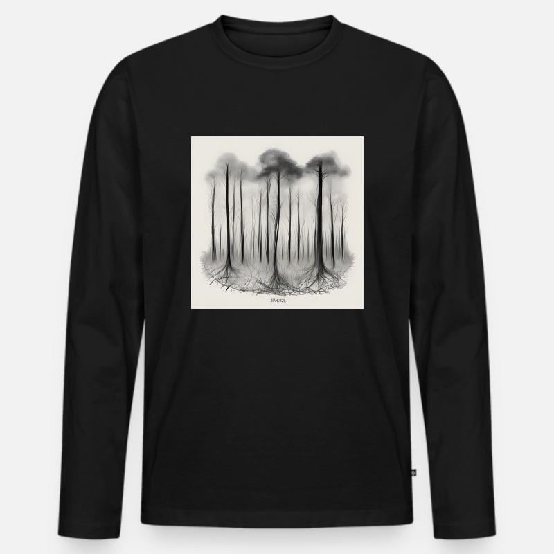 Forest - Männer Premium Bio Langarmshirt - Schwarz