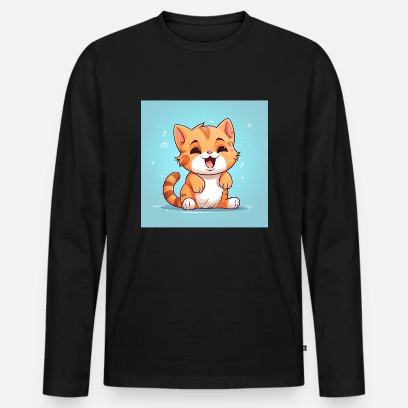 Samtpfötchen - Männer Premium Bio Langarmshirt - Schwarz