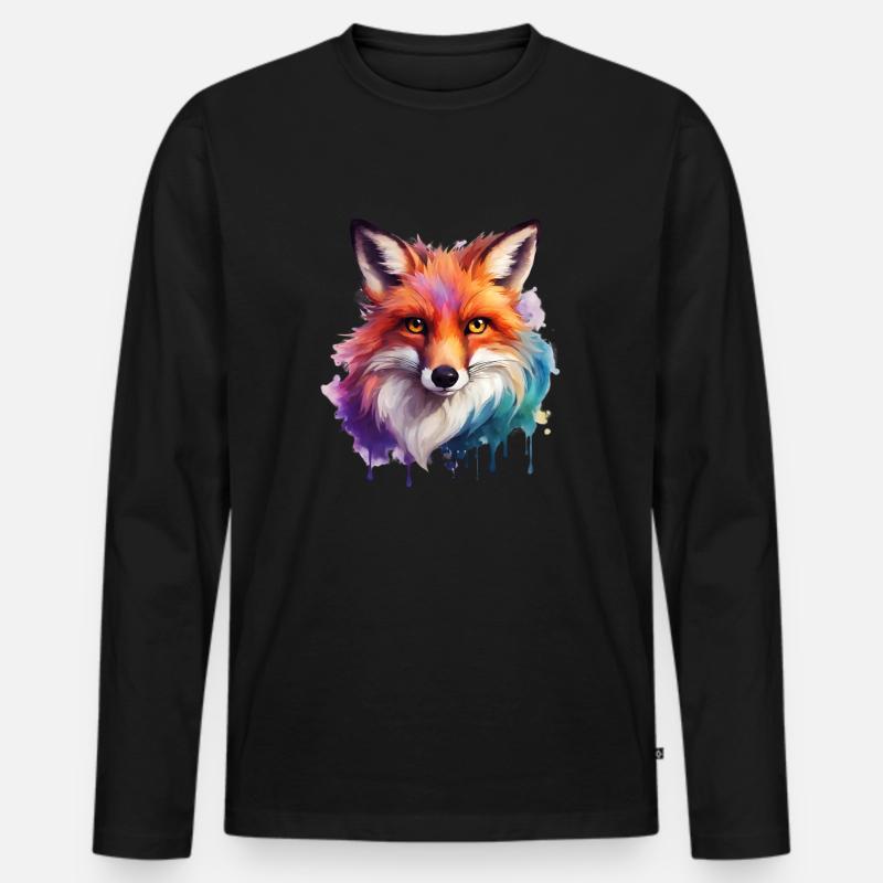 magic fox - Männer Premium Bio Langarmshirt - Schwarz