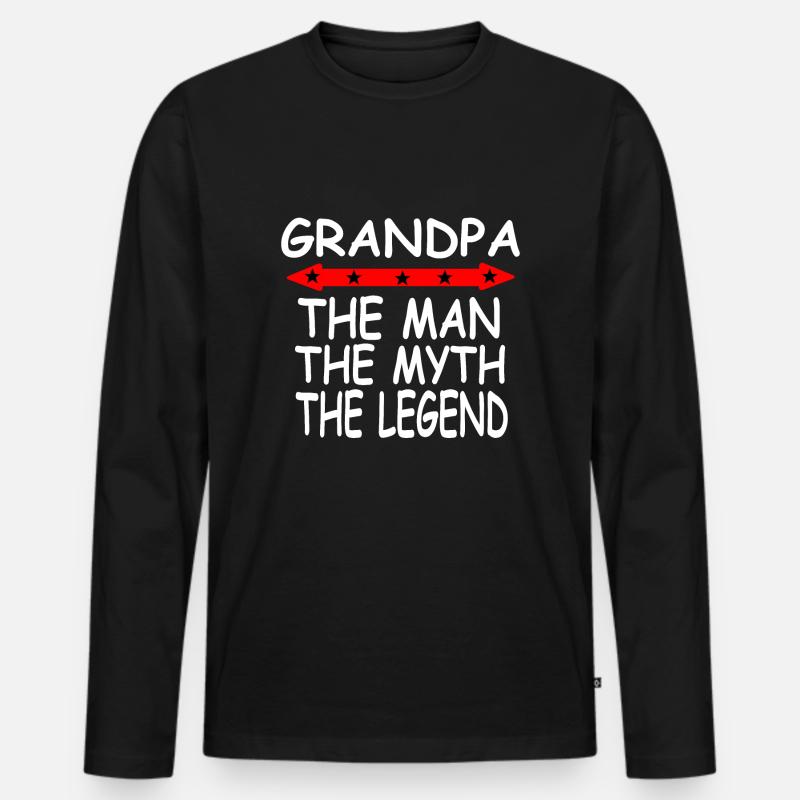 Opa - Männer Premium Bio Langarmshirt - Schwarz