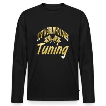 Tuning - Männer Premium Bio Langarmshirt - Schwarz - Vorne - Nico (187cm)