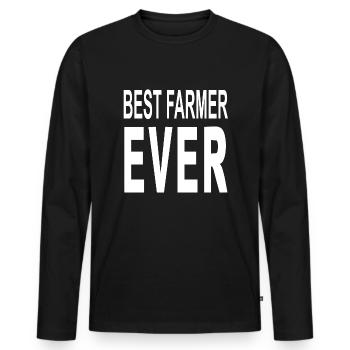 Bauer - Männer Premium Bio Langarmshirt - Schwarz - Vorne - Nico (187cm)