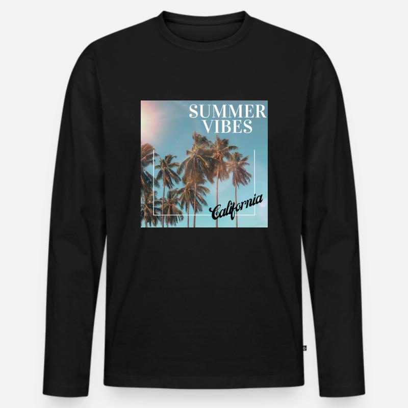 Summer Vibes - Männer Premium Bio Langarmshirt - Schwarz