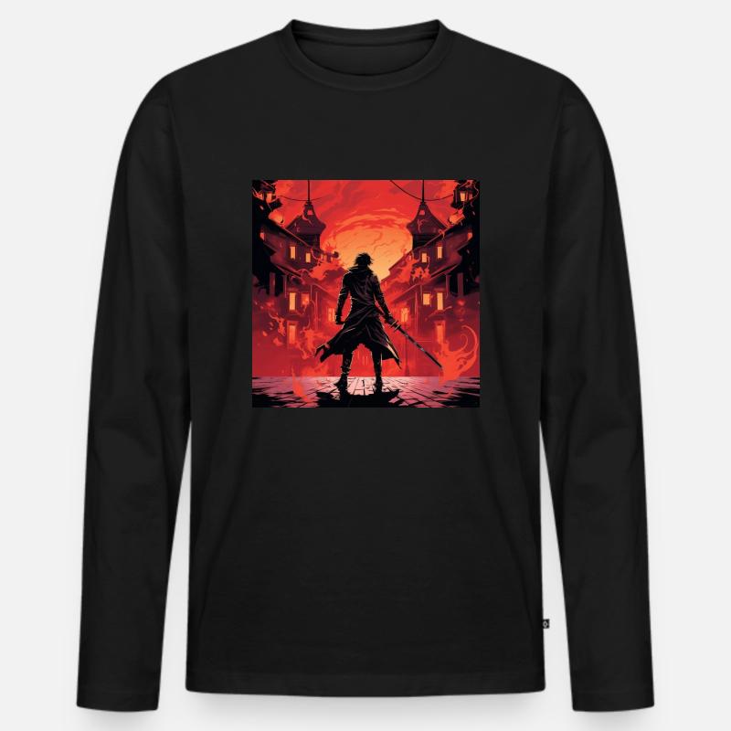 "Zoro" Style - Männer Premium Bio Langarmshirt - Schwarz