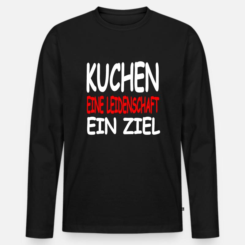 Kuchen - Männer Premium Bio Langarmshirt - Schwarz