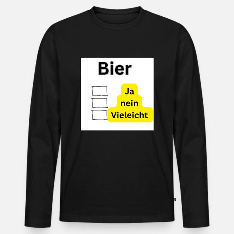 Bier - Männer Premium Bio Langarmshirt - Schwarz
