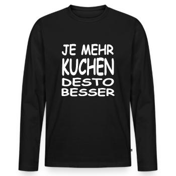 Gâteau - T-shirt manches longues Premium bio Homme - noir - Devant - Nico (187cm)