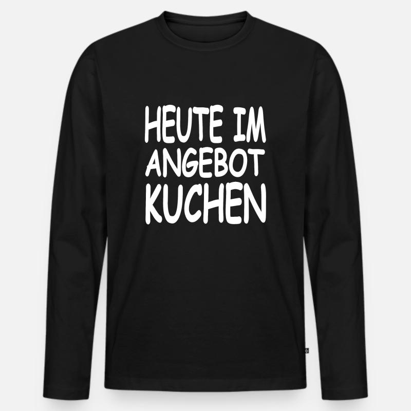 Kuchen - Männer Premium Bio Langarmshirt - Schwarz