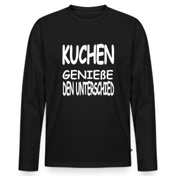 Gâteau - T-shirt manches longues Premium bio Homme - noir - Devant - Nico (187cm)