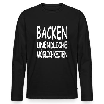 Cuire - T-shirt manches longues Premium bio Homme - noir - Devant - Nico (187cm)