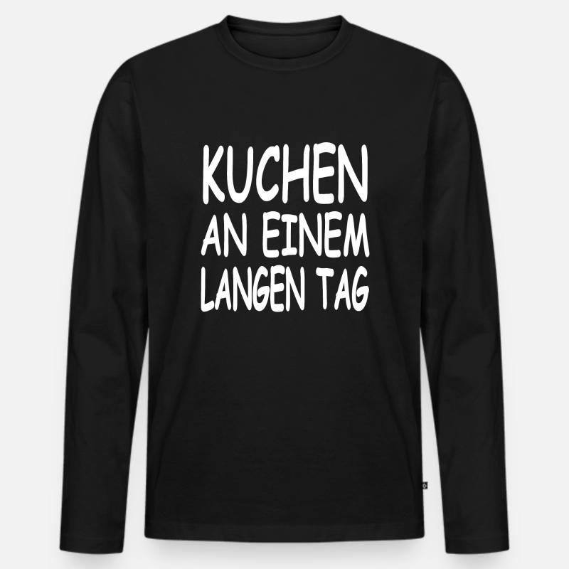 Kuchen - Männer Premium Bio Langarmshirt - Schwarz