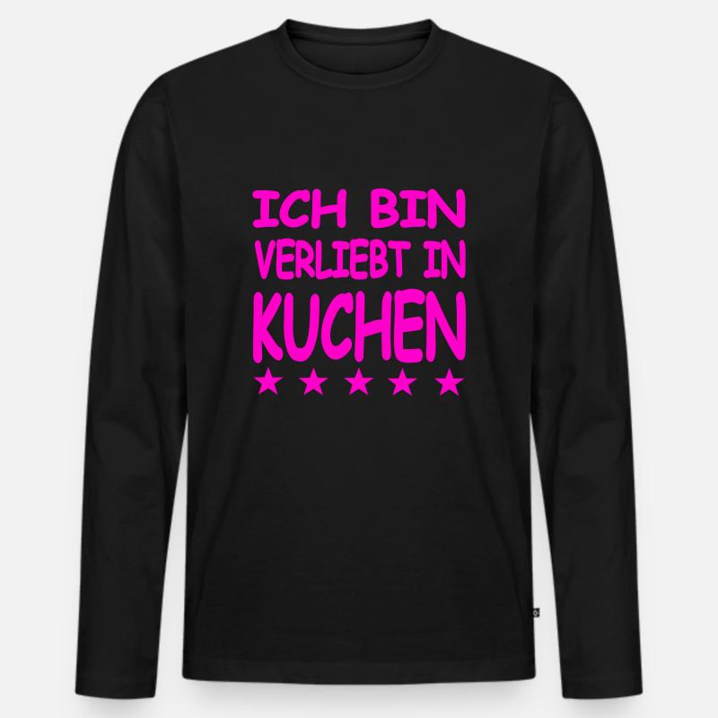 Kuchen - Männer Premium Bio Langarmshirt - Schwarz
