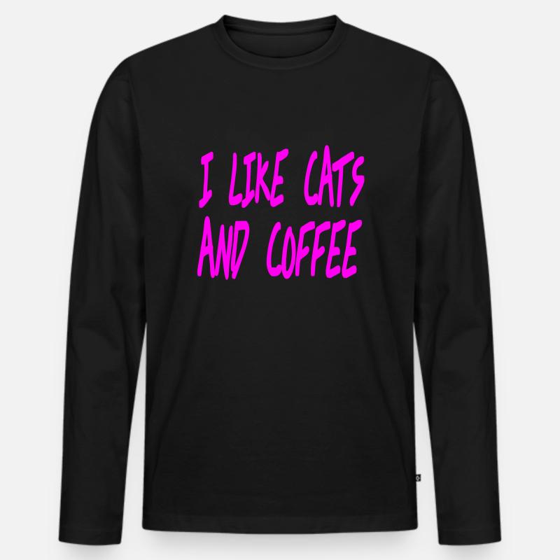 Katzen - Männer Premium Bio Langarmshirt - Schwarz