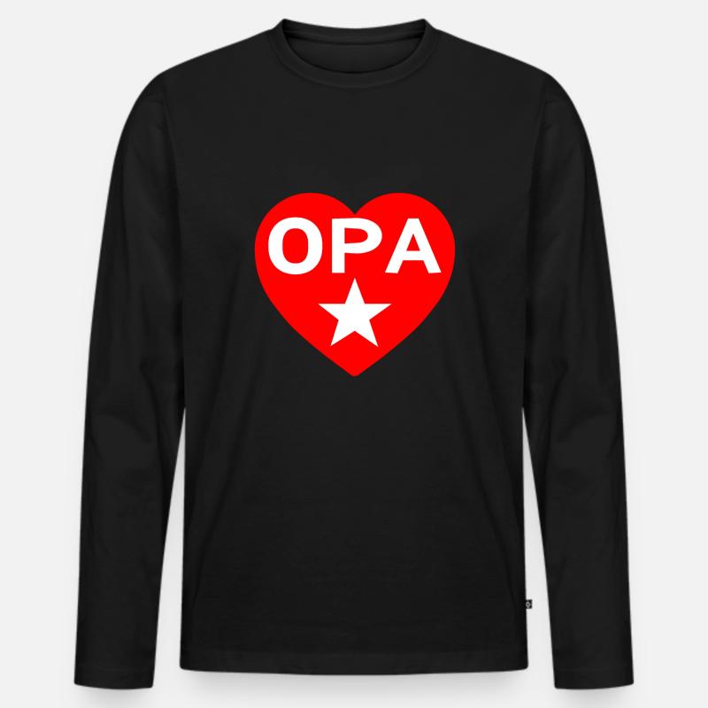 Opa - Männer Premium Bio Langarmshirt - Schwarz