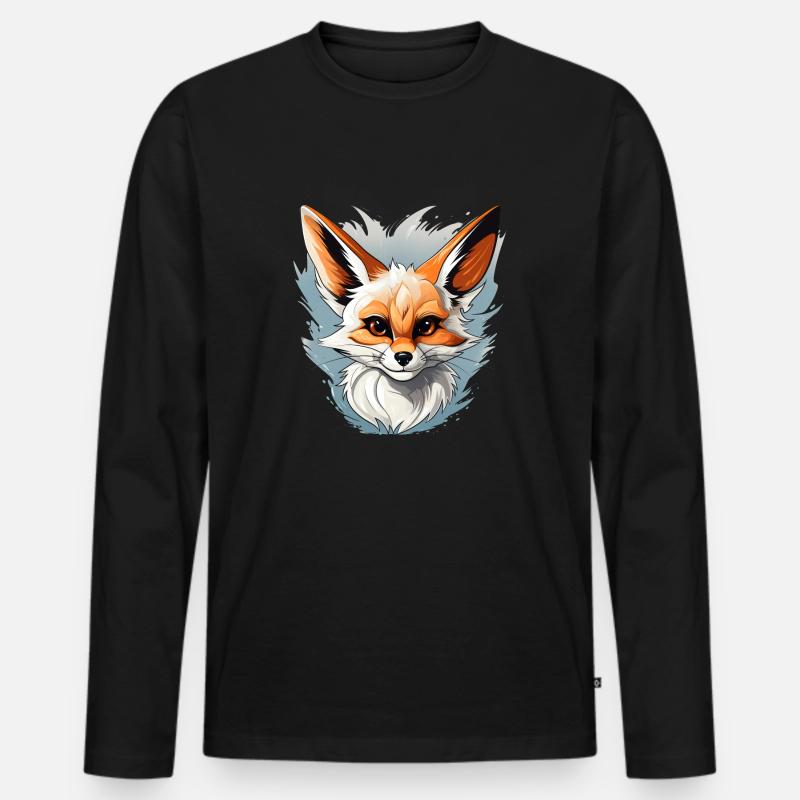 Fenne Logo Volpe Fuchs - Männer Premium Bio Langarmshirt - Schwarz