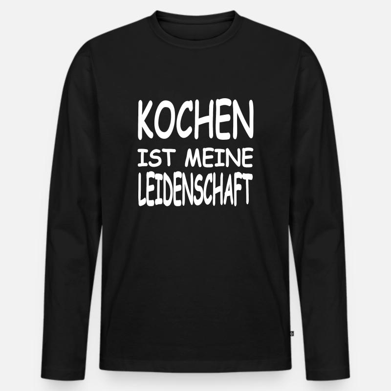 Kochen - Männer Premium Bio Langarmshirt - Schwarz