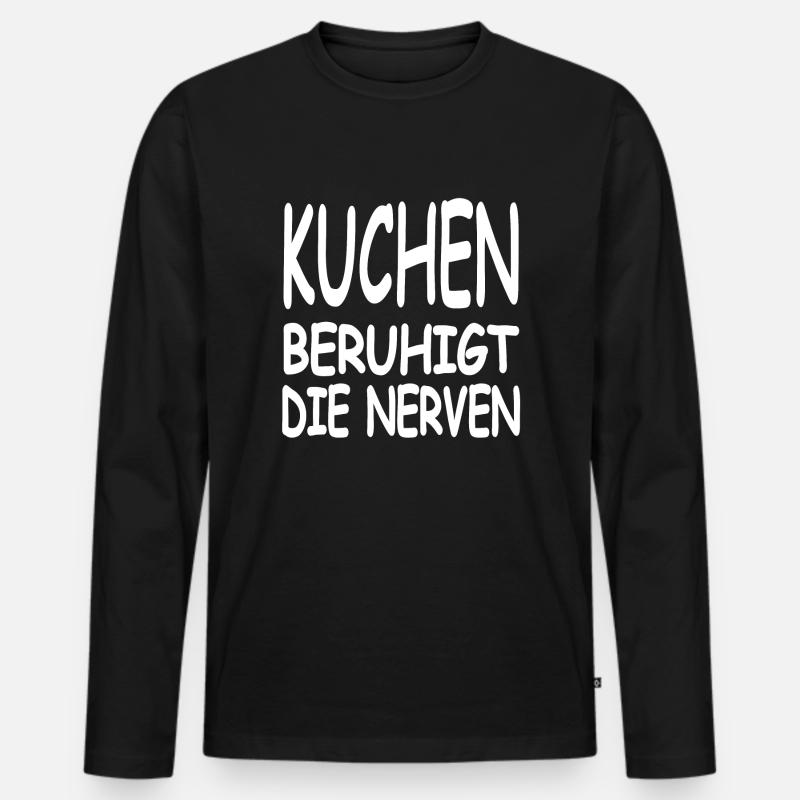 Kuchen - Männer Premium Bio Langarmshirt - Schwarz