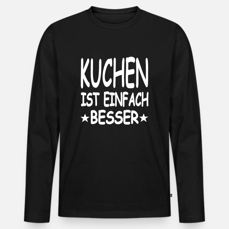 Kuchen - Männer Premium Bio Langarmshirt - Schwarz