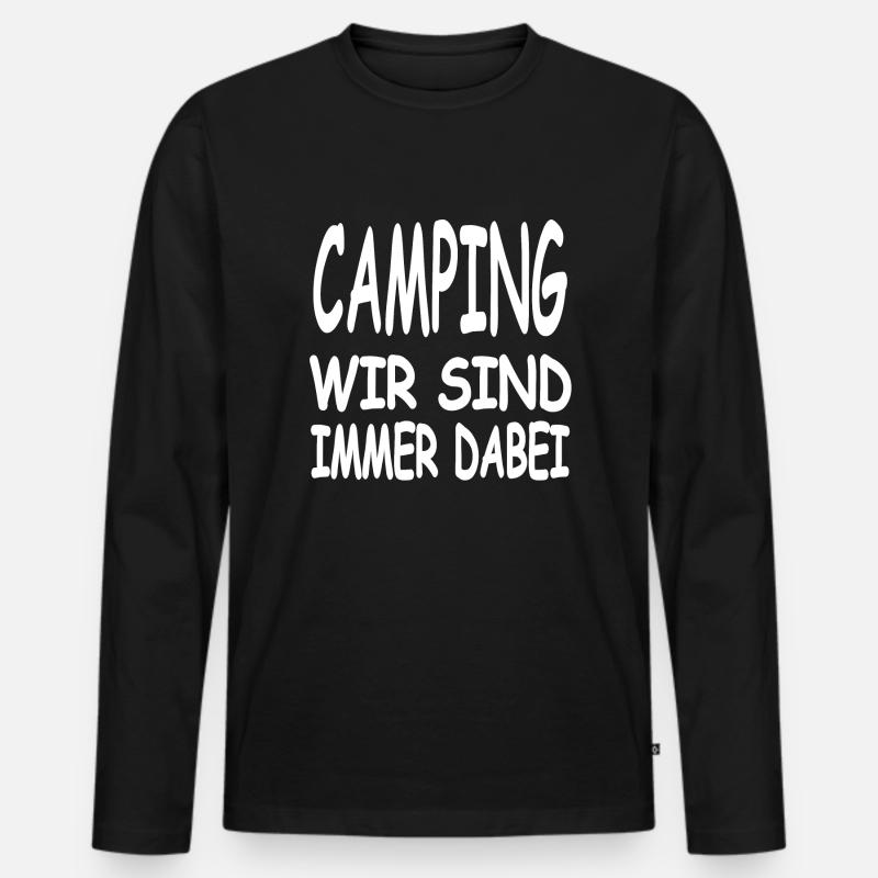 Camping - Männer Premium Bio Langarmshirt - Schwarz