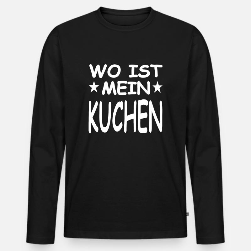 Kuchen - Männer Premium Bio Langarmshirt - Schwarz