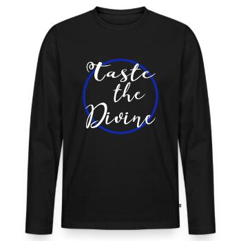 Gourmet Bliss Foodie Bliss Quote Birthday Geek - Men's Premium Organic Long Sleeve Shirt - black - Front - Nico (187cm)