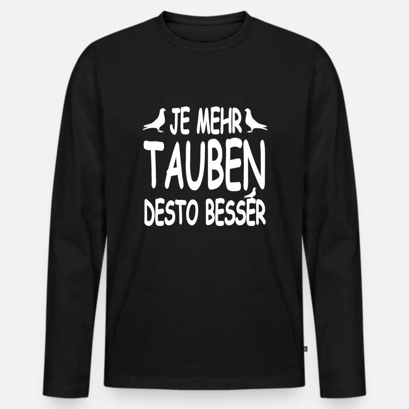 Tauben - Männer Premium Bio Langarmshirt - Schwarz