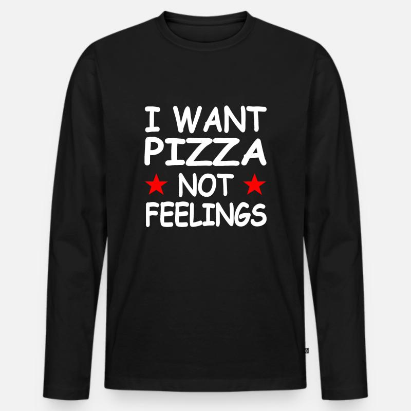 Pizza - Männer Premium Bio Langarmshirt - Schwarz