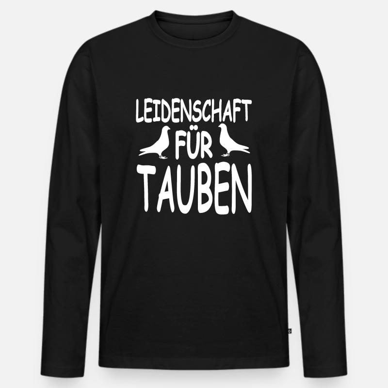 Tauben - Männer Premium Bio Langarmshirt - Schwarz