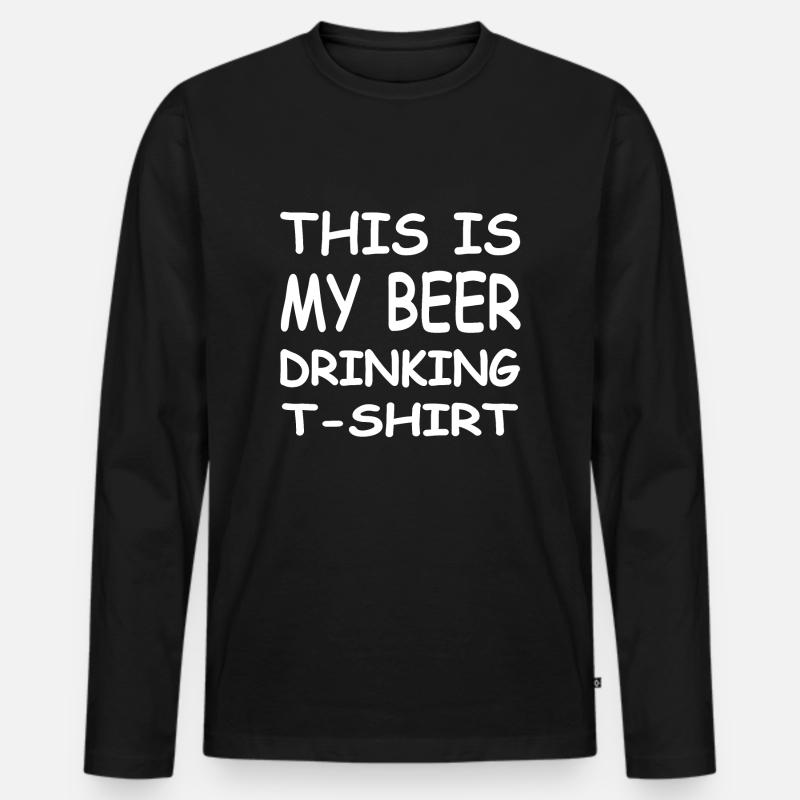 Bier - Männer Premium Bio Langarmshirt - Schwarz