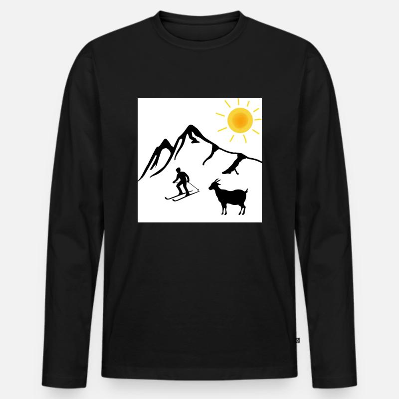 Skifreunde - Männer Premium Bio Langarmshirt - Schwarz