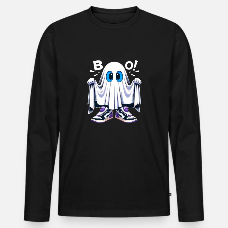 BUHRUF! - Kind im Halloween-Kostüm - Männer Premium Bio Langarmshirt - Schwarz