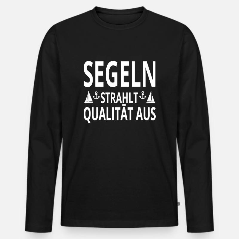 Segeln - Männer Premium Bio Langarmshirt - Schwarz