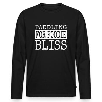 Conseils de paddleboard Blogs culinaires Happy - T-shirt manches longues Premium bio Homme - noir - Devant - Nico (187cm)