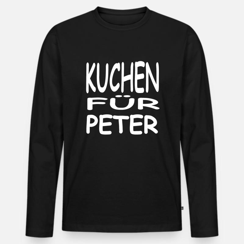 Kuchen - Männer Premium Bio Langarmshirt - Schwarz