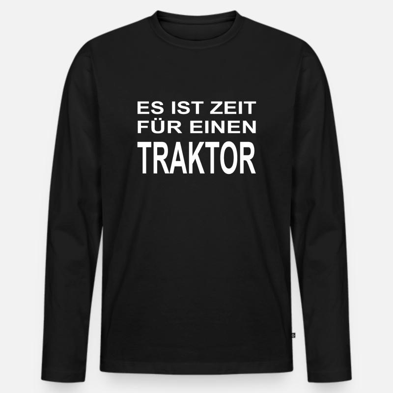 Traktor - Männer Premium Bio Langarmshirt - Schwarz