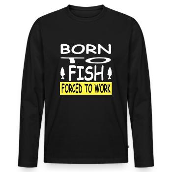 Angling - Men's Premium Organic Long Sleeve Shirt - black - Front - Nico (187cm)