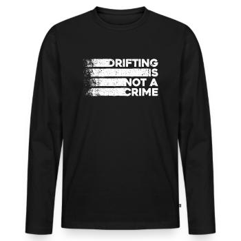 La dérive n’est pas un crime - cadeau d’amoureux de la voiture - T-shirt manches longues Premium bio Homme - noir - Devant - Nico (187cm)