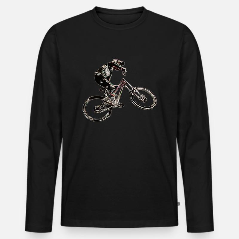 Downhill-Mountainbiken - Männer Premium Bio Langarmshirt - Schwarz