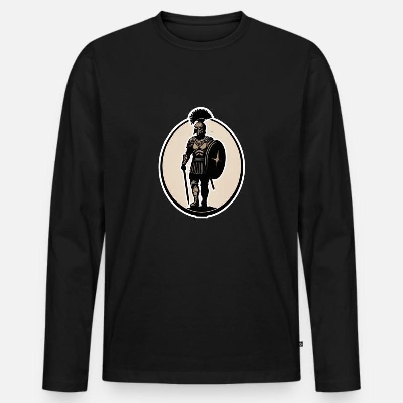 Römischer Centurio-Offizier - Männer Premium Bio Langarmshirt - Schwarz
