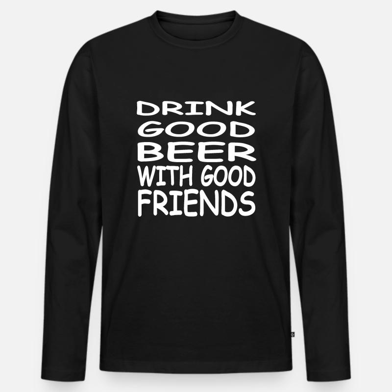 Bier - Männer Premium Bio Langarmshirt - Schwarz